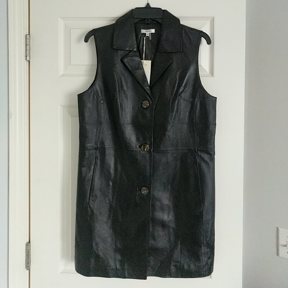Tyler boe black leather dress